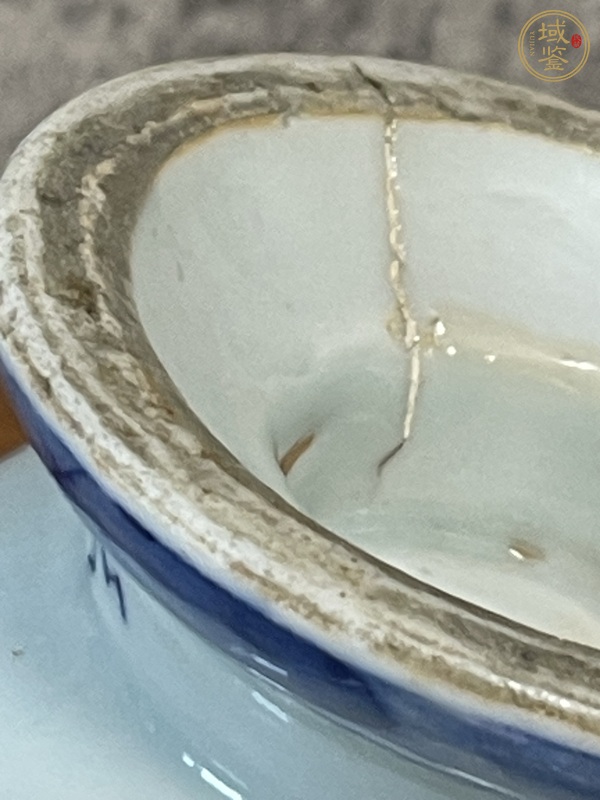 古玩陶瓷山水亭臺(tái)樓閣青花杯真品鑒賞圖
