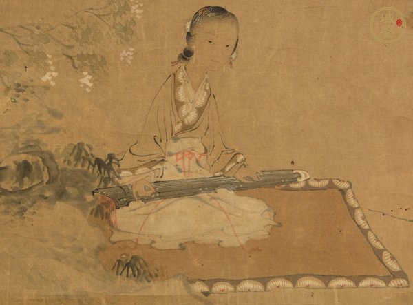 古玩字畫(huà)仕女真品鑒賞圖