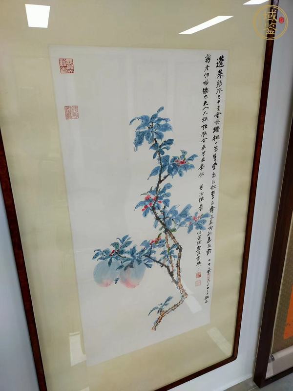 古玩字畫張大千《壽桃》真品鑒賞圖