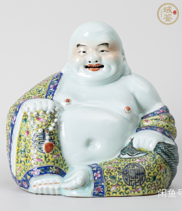 古玩陶瓷粉彩彌勒佛真品鑒賞圖