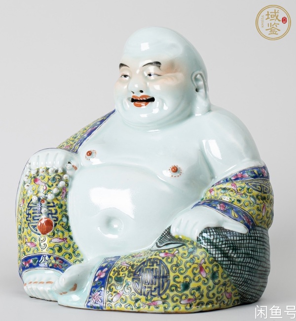 古玩陶瓷粉彩彌勒佛真品鑒賞圖