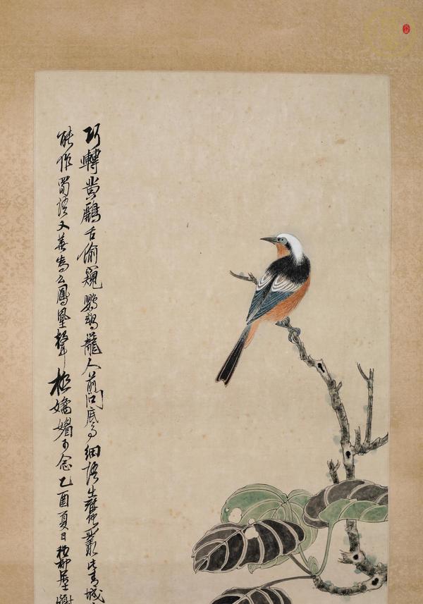 古玩字畫謝稚款工筆花鳥真品鑒賞圖