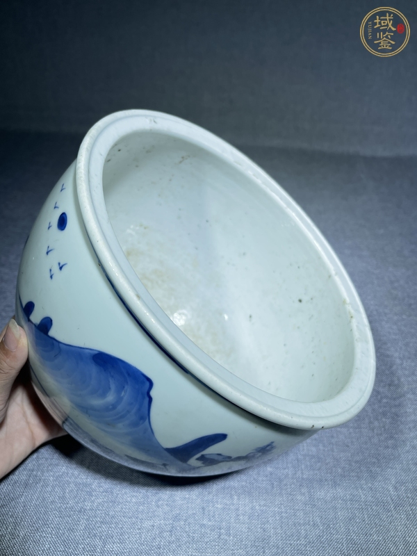 古玩陶瓷青花卷缸真品鑒賞圖