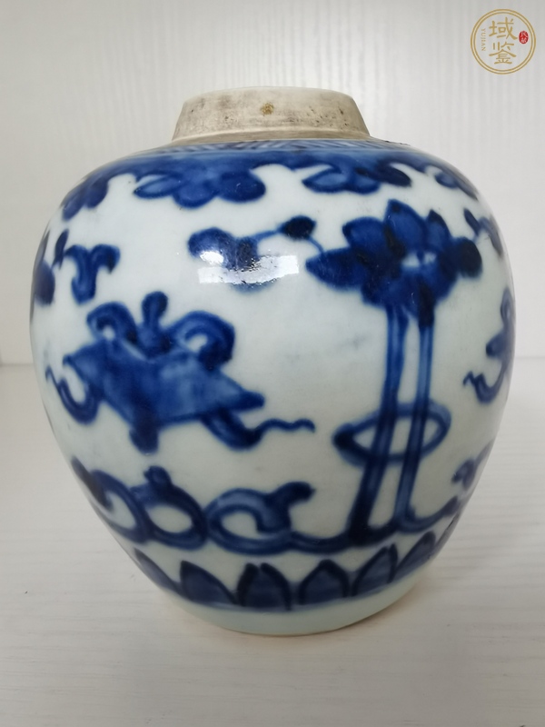 古玩陶瓷花間雜寶紋青花罐真品鑒賞圖