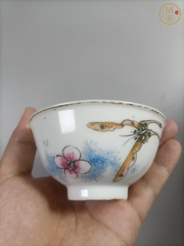 古玩陶瓷粉彩茶圓真品鑒賞圖