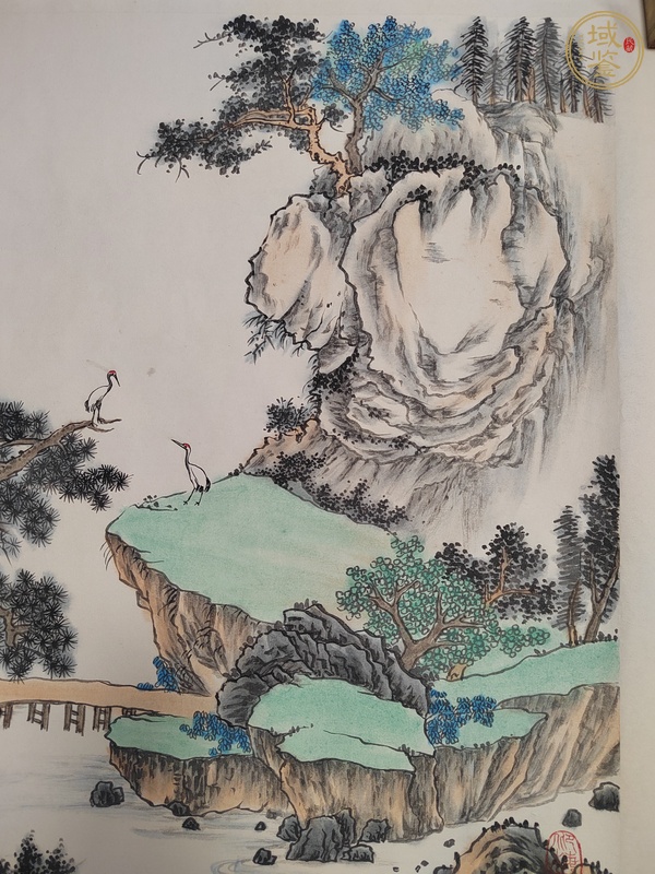 古玩字畫小梅款寫意山水真品鑒賞圖