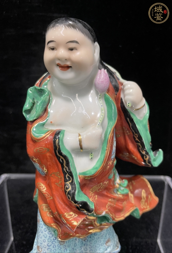 古玩陶瓷粉彩花卉人物雕塑像真品鑒賞圖