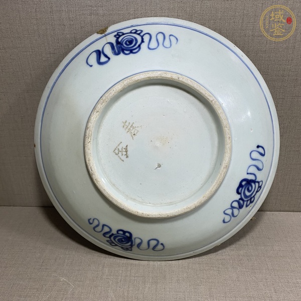 古玩陶瓷青花壽字紋盤真品鑒賞圖