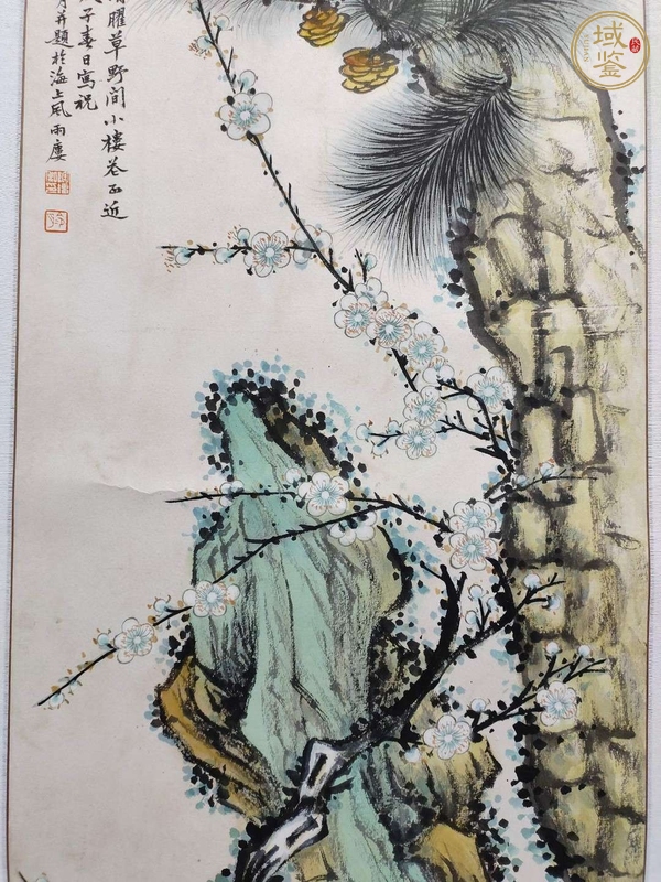 古玩字畫陶冷月款寫意花鳥立軸真品鑒賞圖