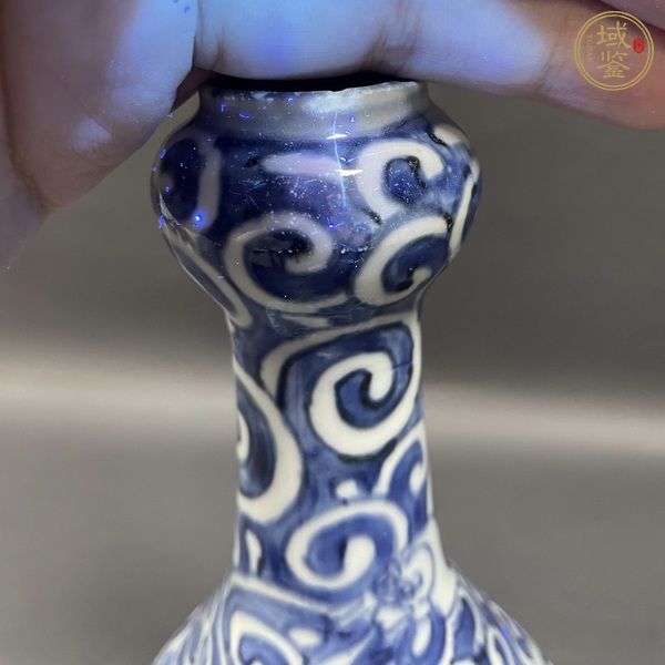 古玩陶瓷青花一路連科紋蒜頭瓶真品鑒賞圖