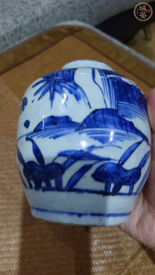 古玩陶瓷花鳥紋青花罐真品鑒賞圖