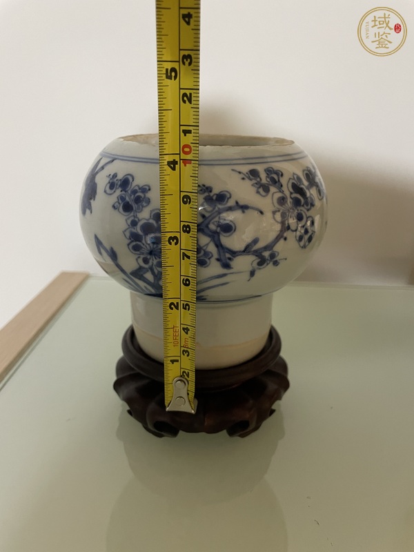 古玩陶瓷花鳥紋青花蒜臼子真品鑒賞圖