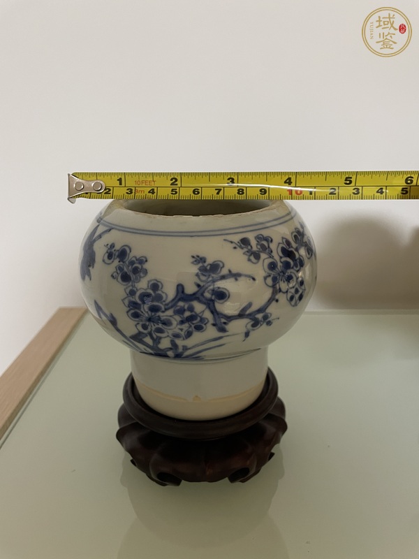 古玩陶瓷花鳥紋青花蒜臼子真品鑒賞圖