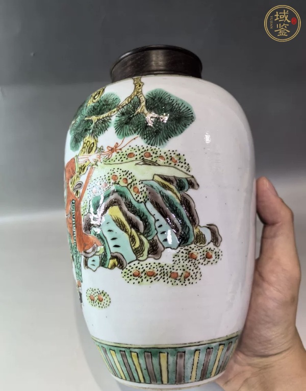 古玩陶瓷鐘馗五彩冬瓜罐真品鑒賞圖