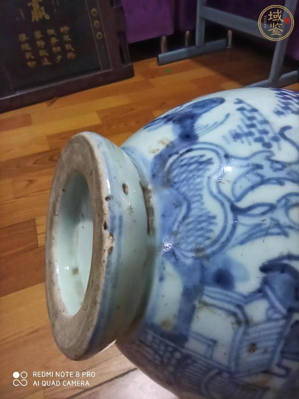 古玩陶瓷山水詩(shī)文青花香爐真品鑒賞圖