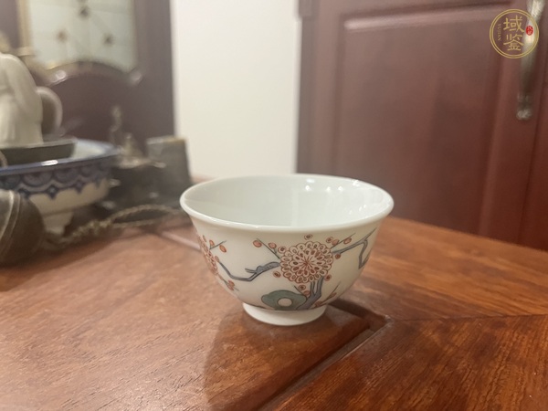 古玩陶瓷花鳥紋彩繪杯真品鑒賞圖