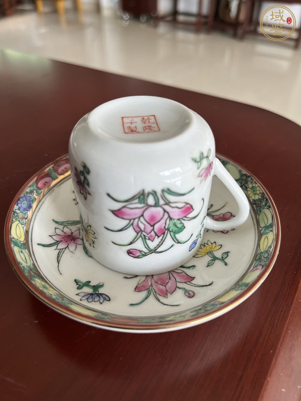 古玩陶瓷廣彩杯碟真品鑒賞圖