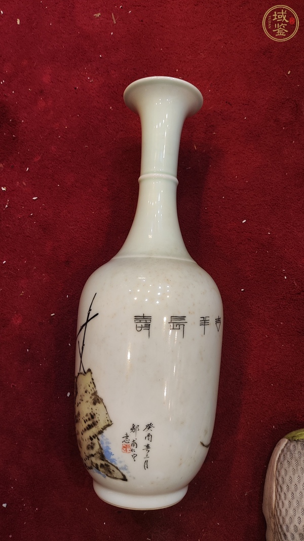 古玩陶瓷1993 鄒甫仁繪畫花鳥紋瓶真品鑒賞圖