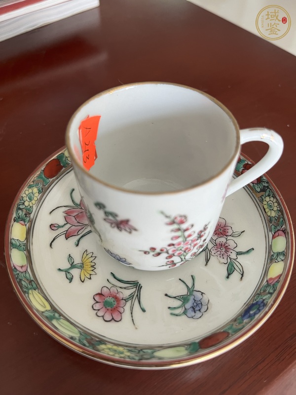 古玩陶瓷廣彩杯碟真品鑒賞圖