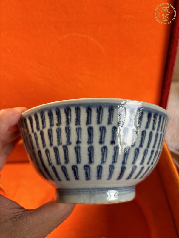 古玩陶瓷梵字紋青花碗真品鑒賞圖