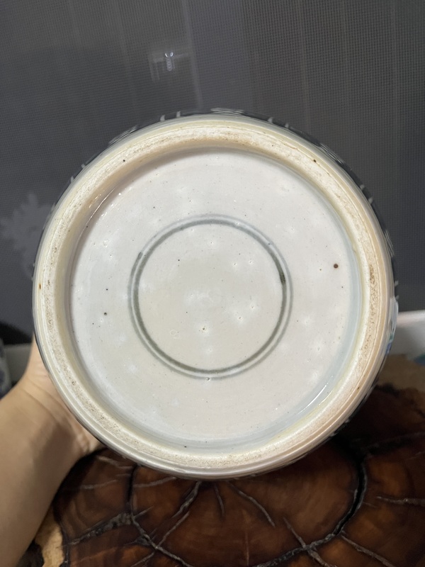古玩陶瓷康熙花間壽字紋青花罐拍賣,當前價格3888元