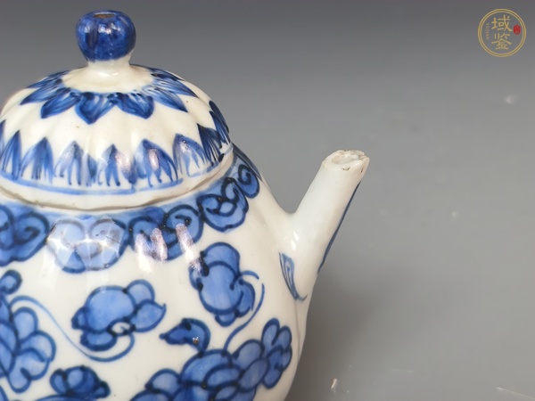 古玩陶瓷清康熙青花花卉紋壺真品鑒賞圖