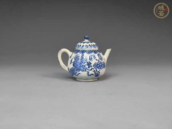 古玩陶瓷清康熙青花花卉紋壺真品鑒賞圖
