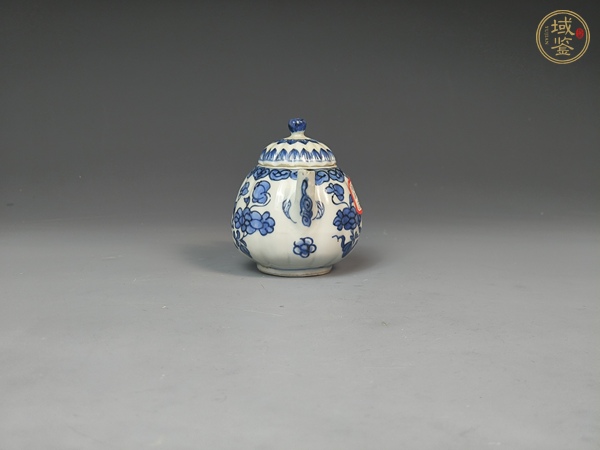 古玩陶瓷清康熙青花花卉紋壺真品鑒賞圖