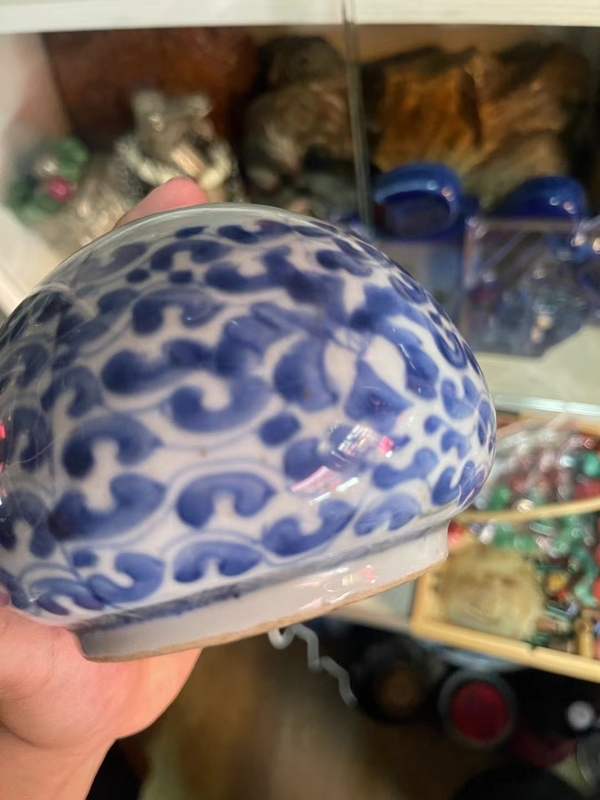 古玩陶瓷康熙青花纏枝寶相花雞心鳥食杯拍賣,當前價格3500元