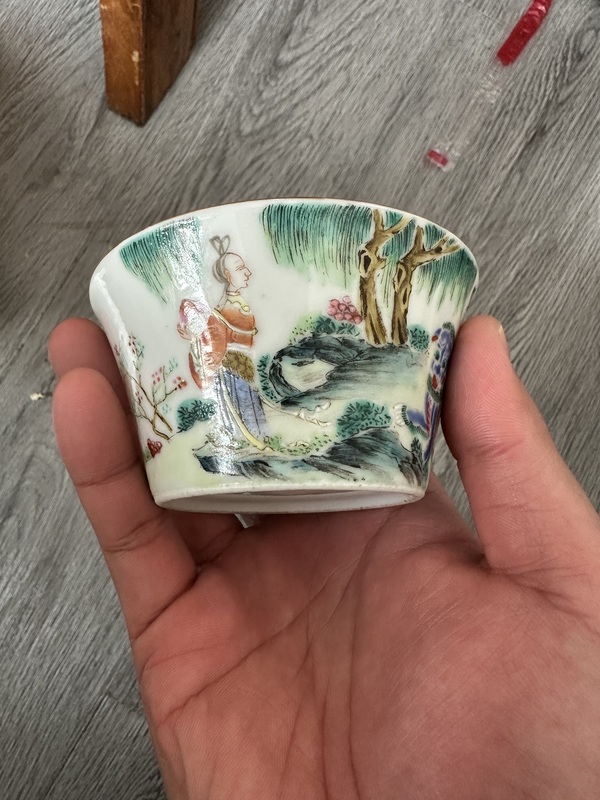 古玩陶瓷粉彩馬蹄杯拍賣，當前價格10000元