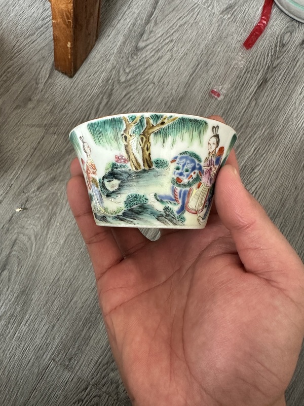 古玩陶瓷粉彩馬蹄杯拍賣，當前價格10000元