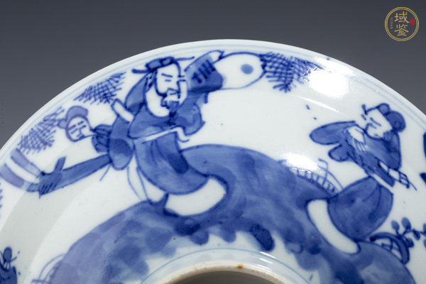 古玩陶瓷晚清·青花福祿壽三星人物紋高足碗真品鑒賞圖