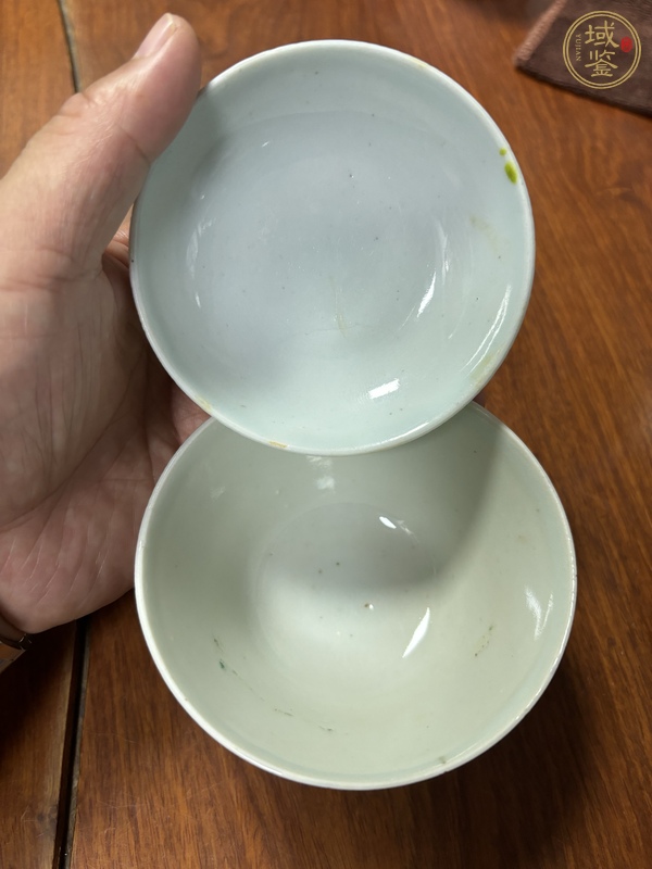 古玩陶瓷粉彩花鳥紋蓋碗真品鑒賞圖