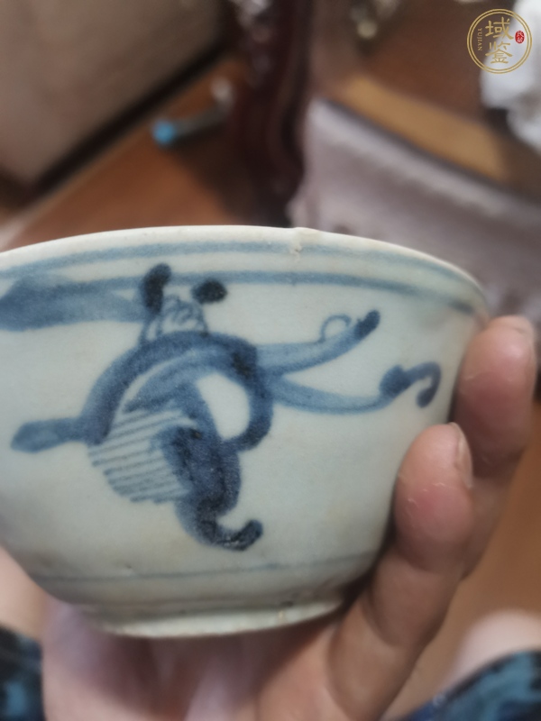 古玩陶瓷青花草龍紋碗真品鑒賞圖