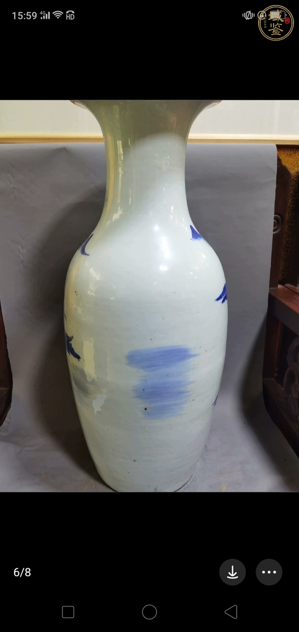 古玩陶瓷青花山水人物紋瓶真品鑒賞圖