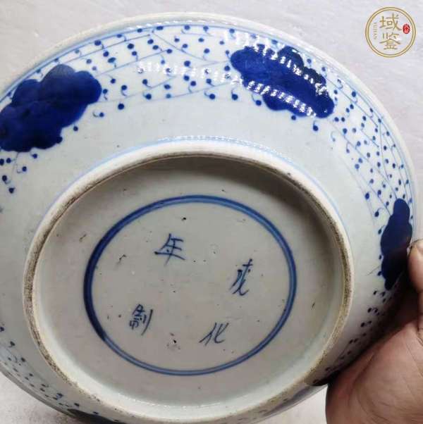 古玩陶瓷青花一束蓮紋盤真品鑒賞圖