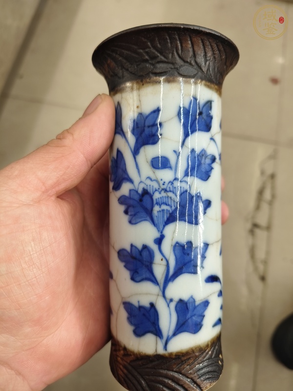 古玩陶瓷青花龍穿花紋箭筒真品鑒賞圖