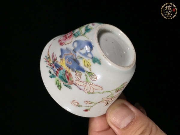 古玩陶瓷花鳥紋粉彩杯真品鑒賞圖