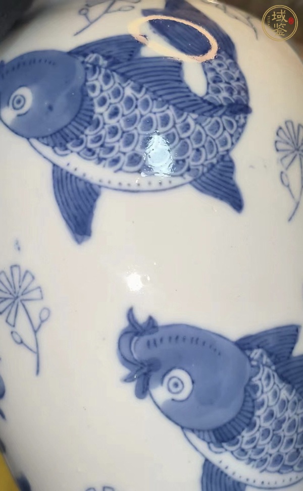 古玩陶瓷魚藻紋青花瓶真品鑒賞圖