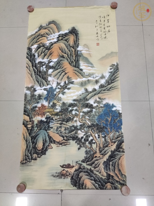 古玩字畫江岸松居真品鑒賞圖