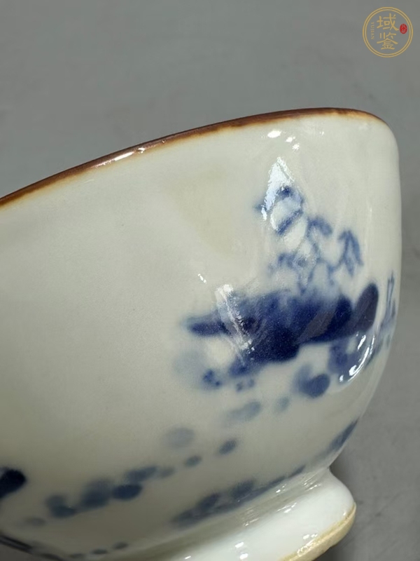 古玩陶瓷青花山水紋茶碗真品鑒賞圖