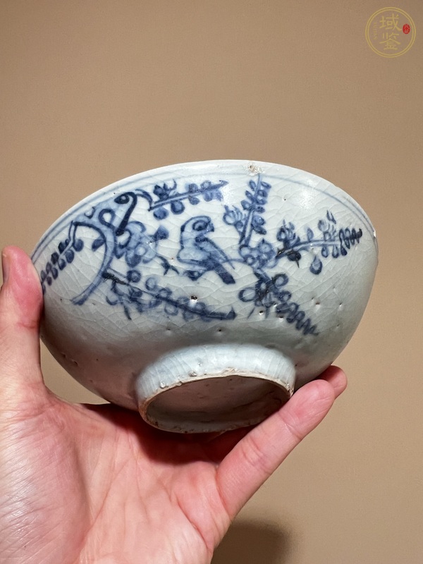 古玩陶瓷青花花鳥紋碗真品鑒賞圖