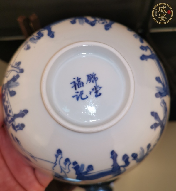 古玩陶瓷青花八駿圖蓋碗，注意品相真品鑒賞圖