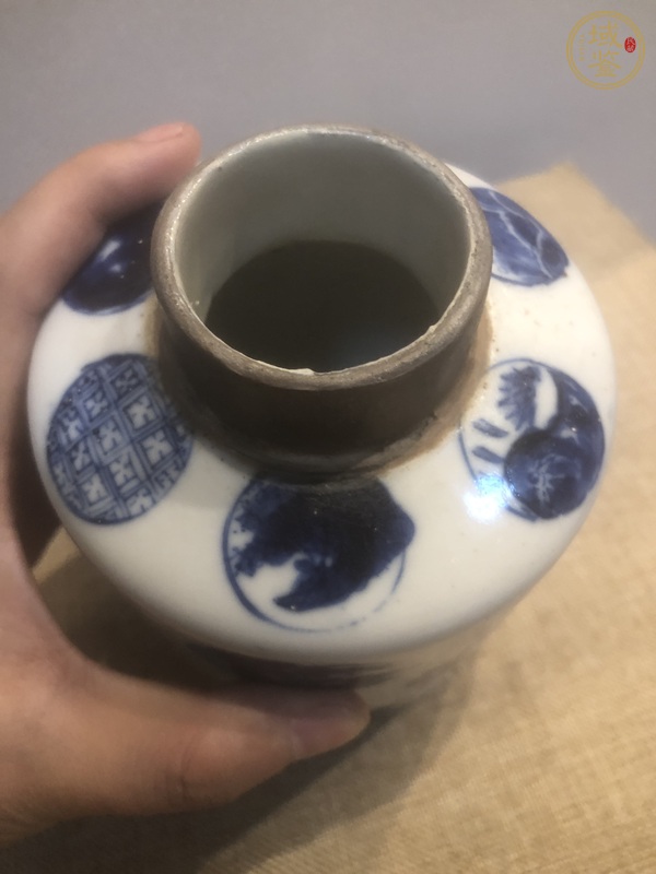 古玩陶瓷皮球花茶葉罐真品鑒賞圖