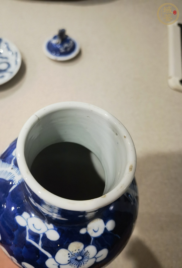 古玩陶瓷清光緒青花冰梅紋瓶真品鑒賞圖