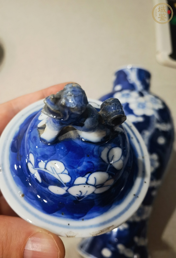 古玩陶瓷清光緒青花冰梅紋瓶真品鑒賞圖