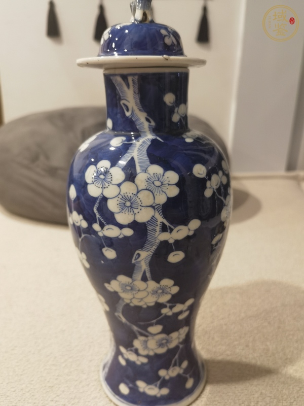 古玩陶瓷清光绪青花冰梅纹瓶真品鉴赏图