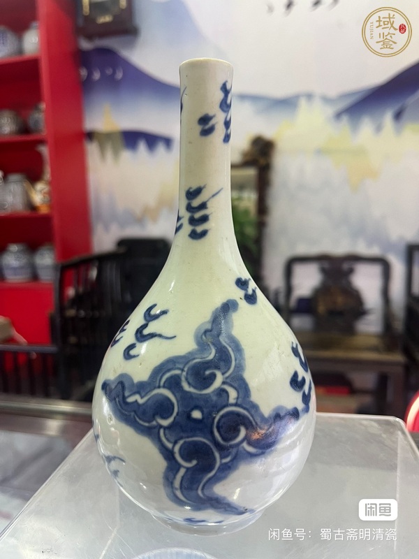 古玩陶瓷康熙青花鳳紋膽式瓶真品鑒賞圖