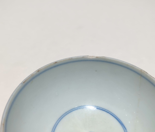古玩陶瓷雍正本朝款青花歲寒三友圖茶圓拍賣,當前價格3500元