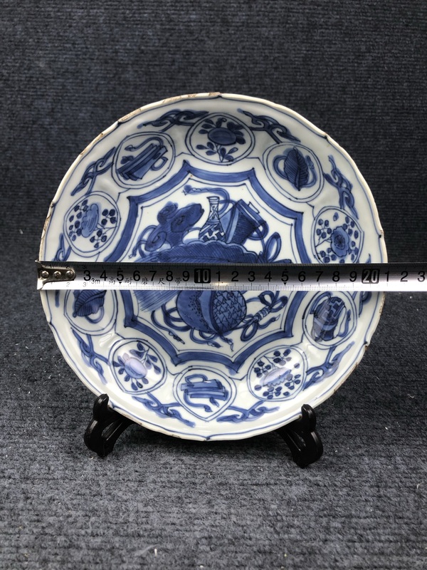 古玩陶瓷青花博古花卉紋盤拍賣，當(dāng)前價(jià)格3288元